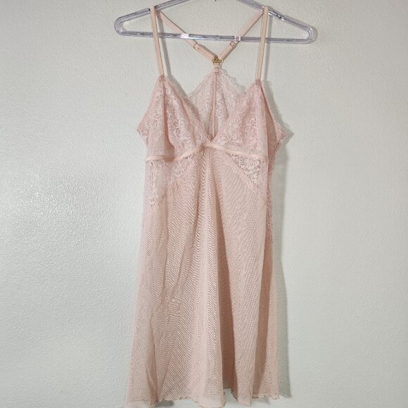 b.tempt’d by Wacoal Lace Encounter Pink Rose Smoke Chemise Sz XL - Picture 2 of 16